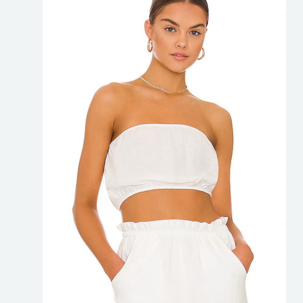 Show Me Your Mumu White Linen Tube Top